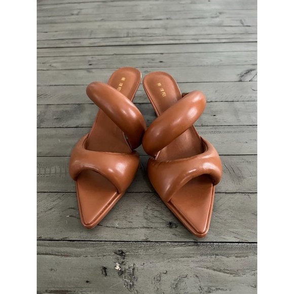 NEW JW PEI Sara Kitten Heel Mule - Caramel Brown Vegan Leather - Size 38 8 - Picture 3 of 14